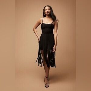 Herve Leger x Forever 21 Black Fringe Bodycon Dress